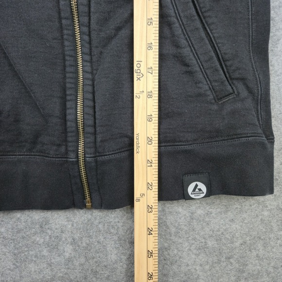 American Giant Jacket Women's Medium Moto Full Zip Black Heavyweight Sweatshirt - Picture 8 of 10